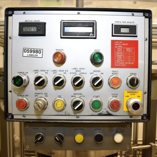 Sancoa / Weiler Model RL200 Dual Head Front and Back Rotary Inline Labeler