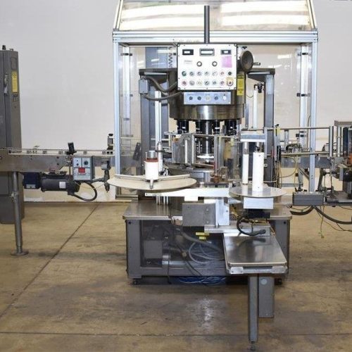 Sancoa / Weiler Model RL200 Dual Head Front and Back Rotary Inline Labeler