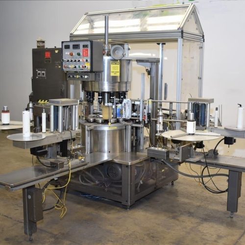 Sancoa / Weiler Model RL200 Dual Head Front and Back Rotary Inline Labeler