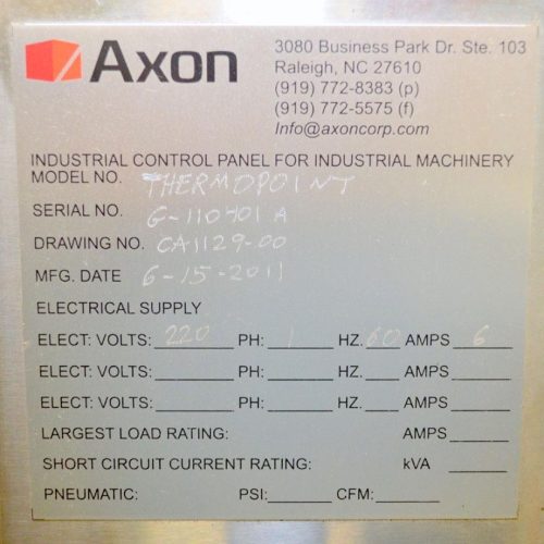 Axon Aurora 400 CPM Shrink Sleever with S/S Thermopoint Steam Tunnel