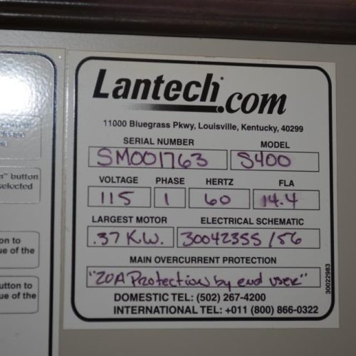 Lantech Model S400 35 LPH Straddle Style Pallet Stretch Wrapper