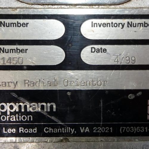 Hoppmann 12 Head Rotary Radial Container Orienter