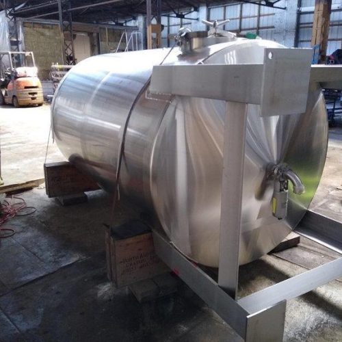 1,200 Gallon CVC 316 S/S Vertical Single Wall Bottom Turbine Agitated Tank