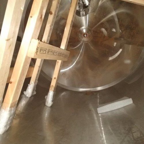 1,500 Gallon CVC 316 S/S Vertical Single Wall High Shear Agitated Tank