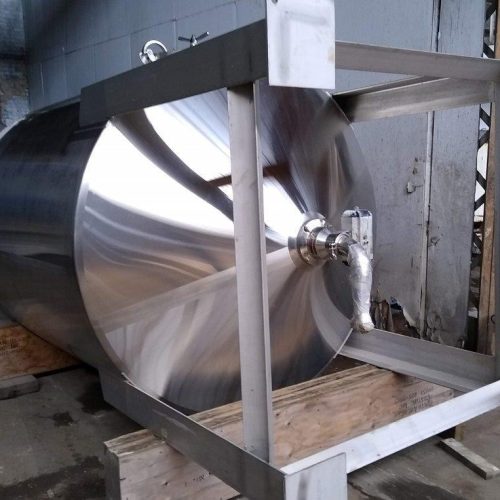 1,500 Gallon CVC 316 S/S Vertical Single Wall High Shear Agitated Tank