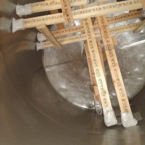 1,500 Gallon CVC 316 S/S Vertical Single Wall Bottom Turbine Agitated Tank