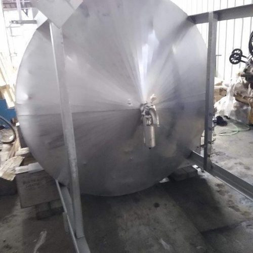 1,500 Gallon CVC 316 S/S Vertical Single Wall Bottom Turbine Agitated Tank