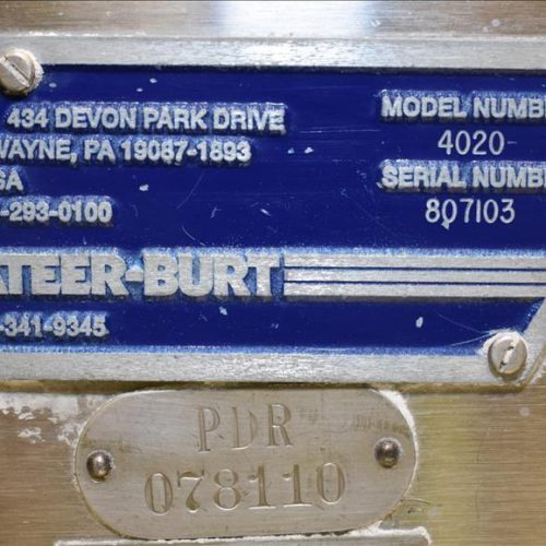 Mateer Burt Model 4020 Dual Head S/S Powder Auger Filler w 4.5in Wide Conveyor