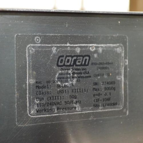 Doran Model Selecta 11.5 in W x 19 in L 5 kg Load Cell 240 PPM S/S Checkweigher