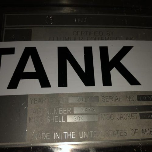 2,500 Gallon Feldmeier S/S Jacketed Sweep Scrape Agitated Tank