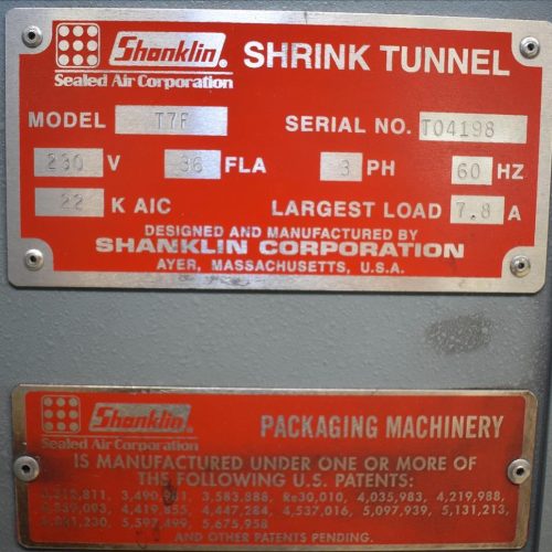 Shanklin Model A26A Automatic L-Bar Sealer with Model T7H Heat Shrink Tunnel