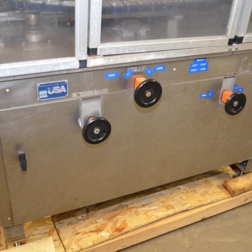 Resina Model NRU40 (8) Quill Inline Spindle Capper with Cap Orientor and Hopper