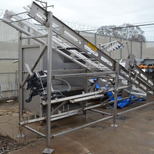 18 in W x 17 ft L S/S Sanitary Belt Incline Conveyor