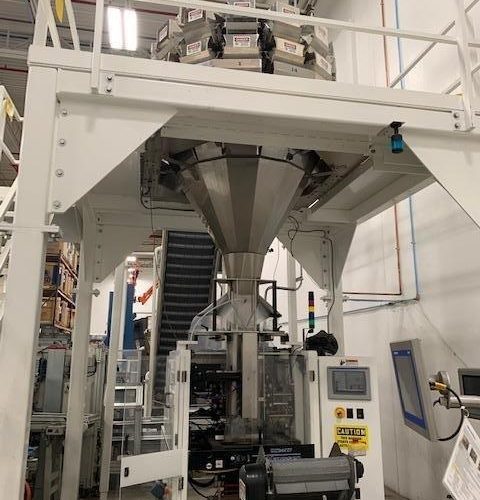 Hayssen and Yamato Complete VFFS Bagging Line w/ Dumper and Checkweigher