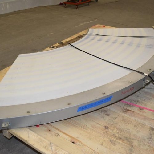 Transver 44 in W Flat Belt 90 Degree Turn Conveyor with Food Grade Belt