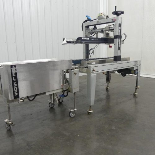 Belcor Bel Model 252 Top and Bottom Case Sealer with Model 505 Hand Pack System