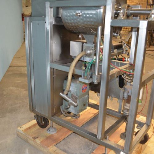 Raque Approx 10 oz Piston Filler w/ Muller 4.5 Cu Ft Jacketed Agitated Hopper