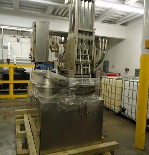 Modern Packaging Model SL2x4 (4) Lane S/S Cup Filler and Sealer