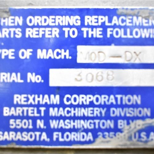 Bartelt Model IM714 (2) Head 100 PPM HFFS Machine