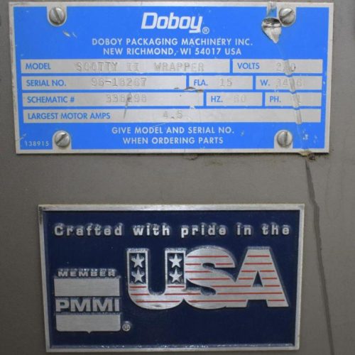 Doboy Model Scotty II 30 PPM Horizontal Flow Wrapper