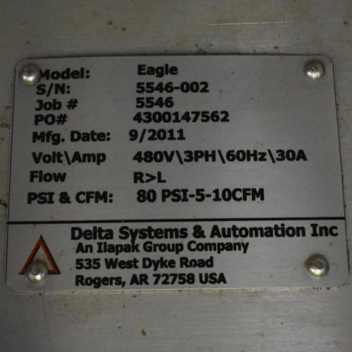 Ilapak Eagle / Delta Systems 240 PPM High Speed Registered Film Horizontal Flow Wrapper with Coder