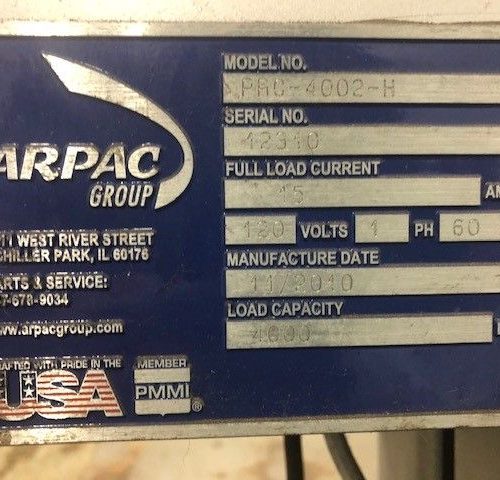 Arpac Model PRO4002H Pallet Stretch Wrapper