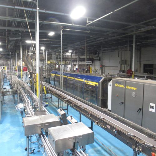 Complete 750 BPM Bottle Filling, Capping, Labeleing, and Packaging  Line (Line 1)