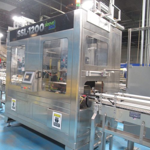 Sleeve Seal Model SSL1200 Dual Lane Full Body Sleeve Labeler with Steam Shrink Tunnel