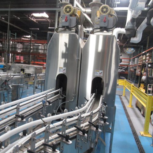Sleeve Seal Model SSL1200 Dual Lane Full Body Sleeve Labeler with Steam Shrink Tunnel