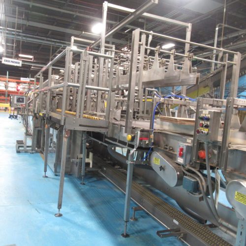 Hartness Model 4510 SHrink Bundler with Shink Tunnel and Laning Conveyor