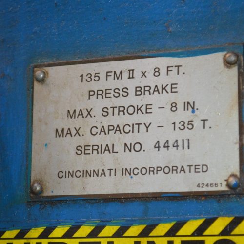 Cincinnati Model FMII 135 Ton x 8 ft Mechanical Press Brake