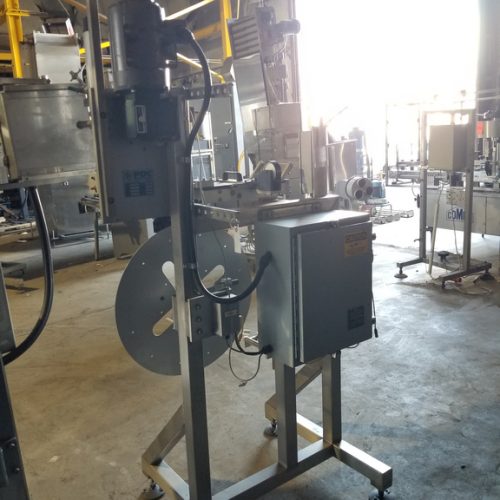 PDC Model R300 Shrink Sleeve Labeler with Heat Shrink Tunnel and Label Unwinder