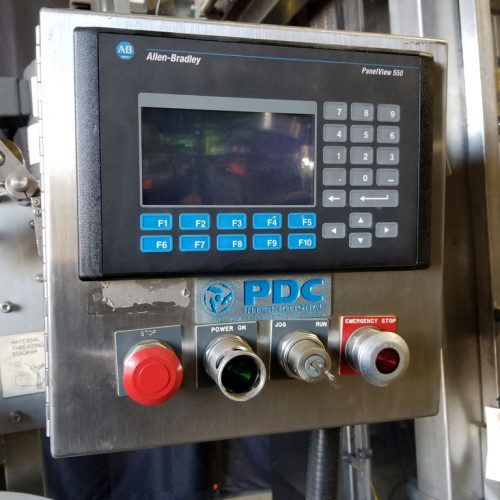 PDC Model R300 Shrink Sleeve Labeler with Heat Shrink Tunnel and Label Unwinder