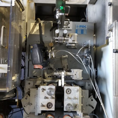 PDC Model R300 Shrink Sleeve Labeler with Heat Shrink Tunnel and Label Unwinder