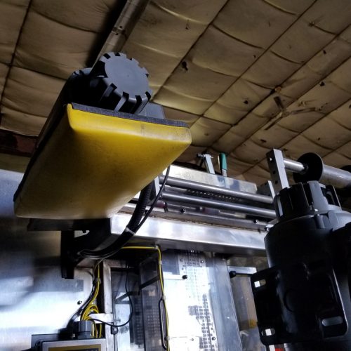 PDC Model R300 Shrink Sleeve Labeler with Heat Shrink Tunnel and Label Unwinder