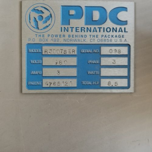 PDC Model R300 Shrink Sleeve Labeler with Heat Shrink Tunnel and Label Unwinder