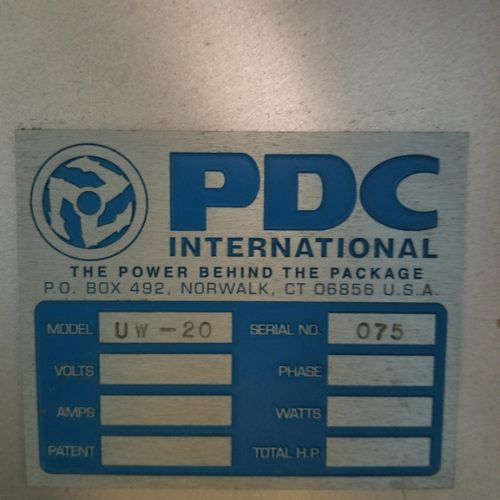 PDC Model R300 Shrink Sleeve Labeler with Heat Shrink Tunnel and Label Unwinder