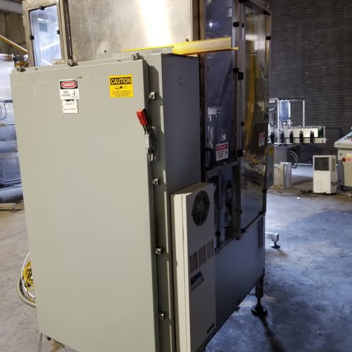 PDC Model R300 Shrink Sleeve Labeler with Heat Shrink Tunnel and Label Unwinder