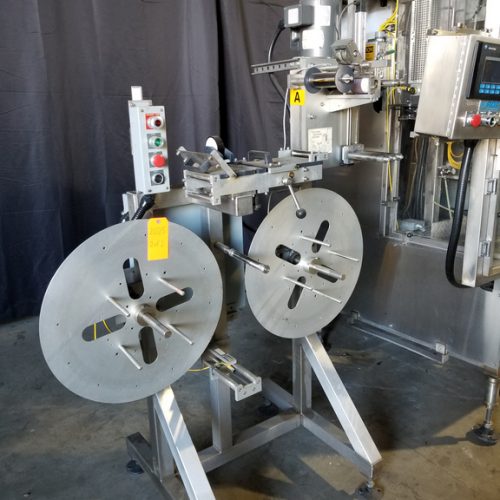 PDC Model R300 Shrink Sleeve Labeler with Heat Shrink Tunnel and Label Unwinder