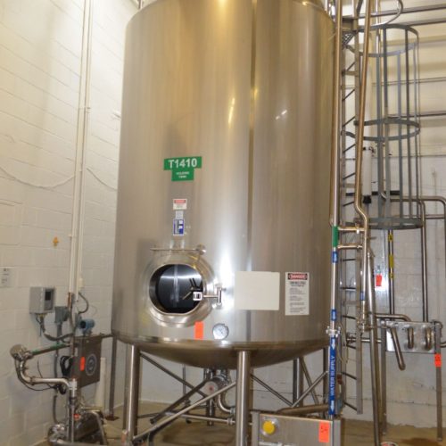 3,000 Gallon Feldmeier S/S Vertical Jacketed Prop Agitated Tank