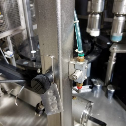 US Bottlers Model MC10SS (10) Head S/S Rotary Screw Capper with Cap Elevator