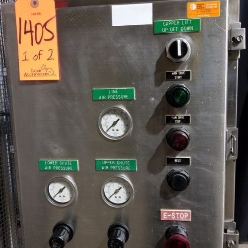 US Bottlers Model MC10SS (10) Head S/S Rotary Screw Capper with Cap Elevator