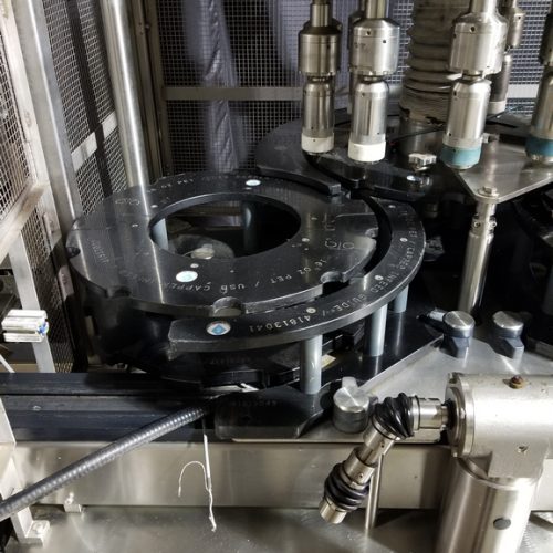 US Bottlers Model MC10SS (10) Head S/S Rotary Screw Capper with Cap Elevator