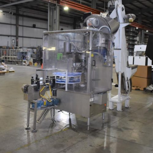 Fowler Zalkin 40 CPM Single Head Chuck Capper with Cap Elevator and Sorter