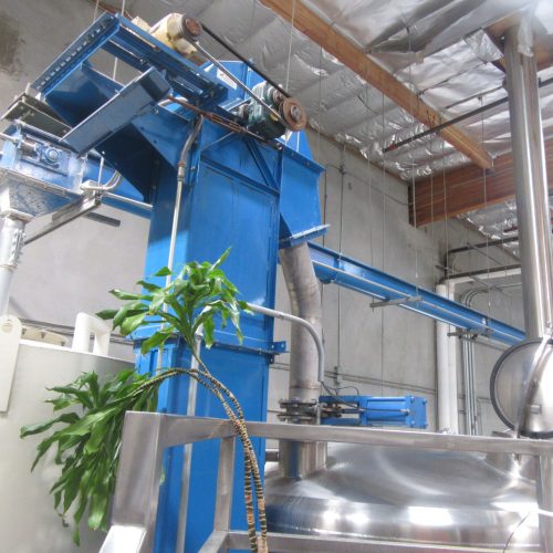 Complete Grain Processing System Including Grain Roller, Hopper, and Elevator