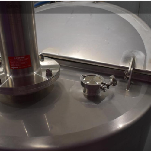 120 Gallon 316 S/S Jacketed Kettle with Admix Top Mount S/S High Shear Agitator