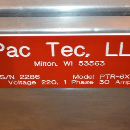 PacTec Model PTR6X2S Double Head Rotary Cup Filler with Sealer