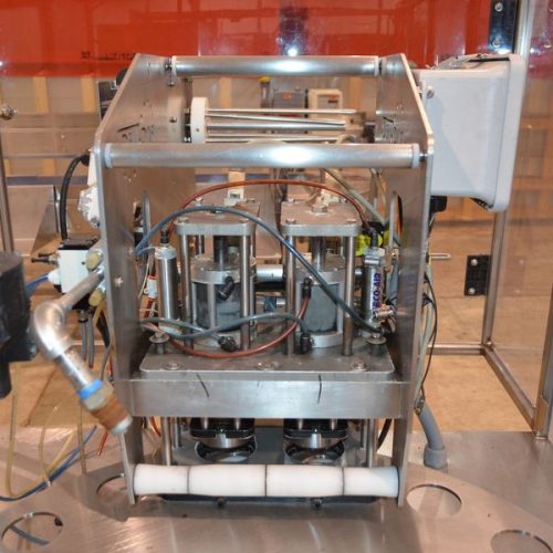 PacTec Model PTR6X2S Double Head Rotary Cup Filler with Sealer