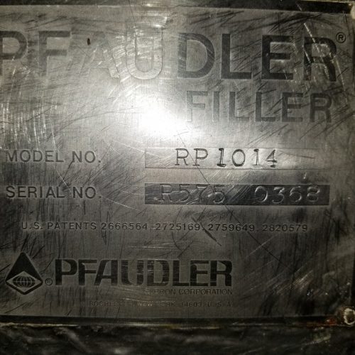 Pfaudler Model RP1014 (14) Head S/S Rotary Piston Filler