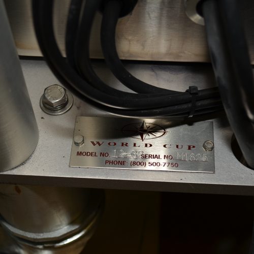 World Cup Model 1232 (12) Head S/S Rotary Cup Filler, Sealer, Overlidder